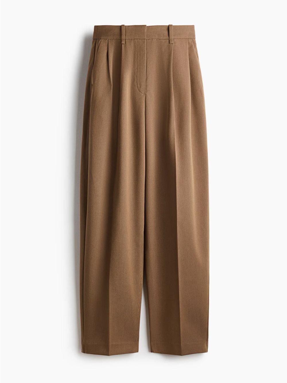 High waist dark beige twill dress pants